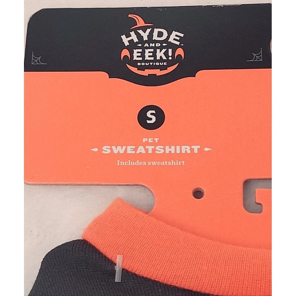 Hyde & Eek Halloween Pet Sweatshirt with Spider Detail Dog or Cat Small New OOS